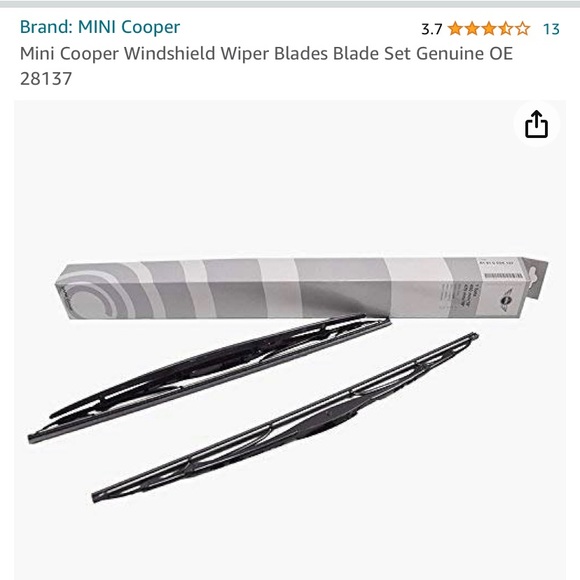 Other - New Mini Cooper Windshield Wiper Blades Blade Set Genuine OE 28137